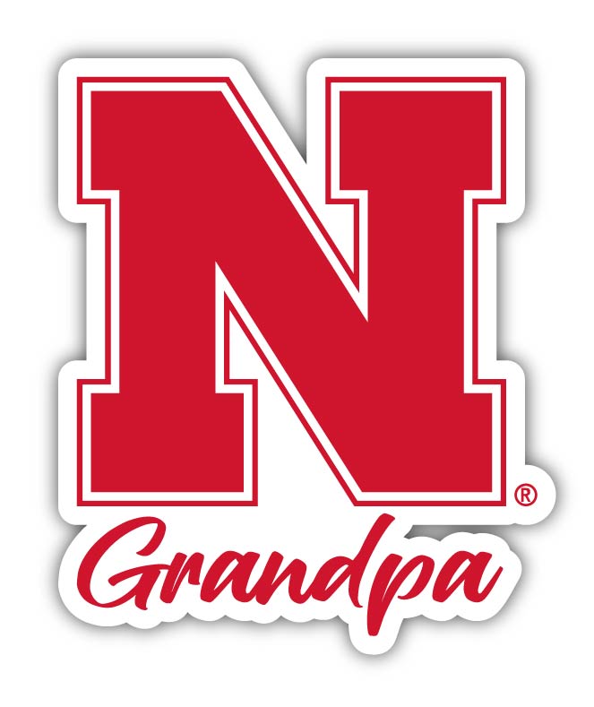 Nebraska Cornhuskers 4-Inch Proud Grandpa NCAA - Durable School Spirit Vinyl Decal Perfect Gift for Grandpa