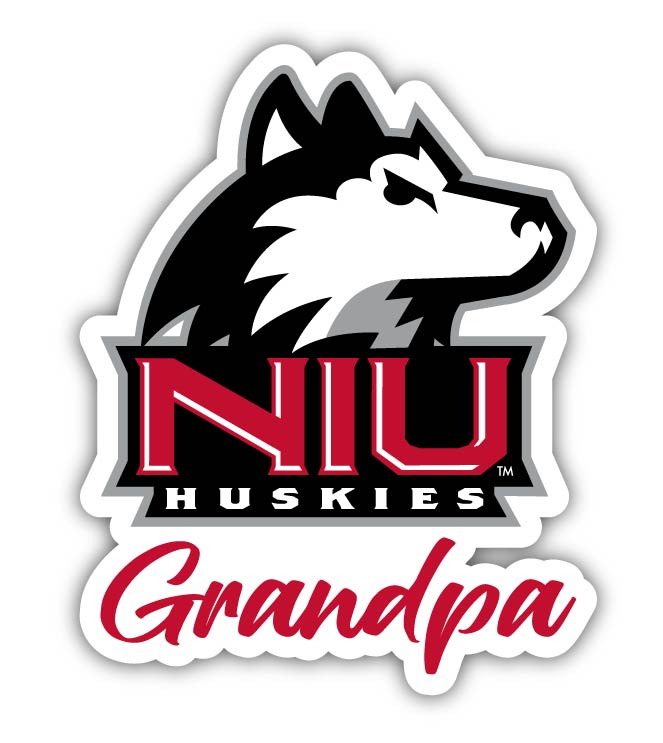 Northern Illinois Huskies 4-Inch Proud Grandpa NCAA - Durable School Spirit Vinyl Decal Perfect Gift for Grandpa