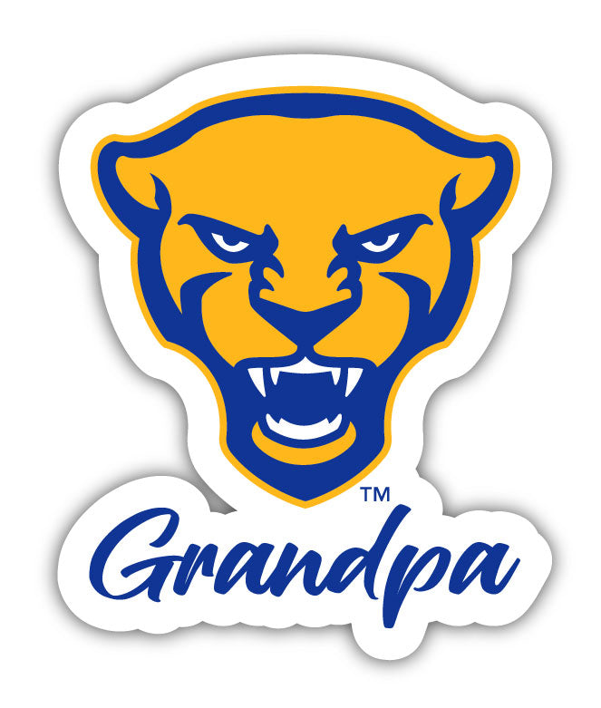 Pittsburgh Panthers 4-Inch Proud Grandpa NCAA - Durable School Spirit Vinyl Decal Perfect Gift for Grandpa
