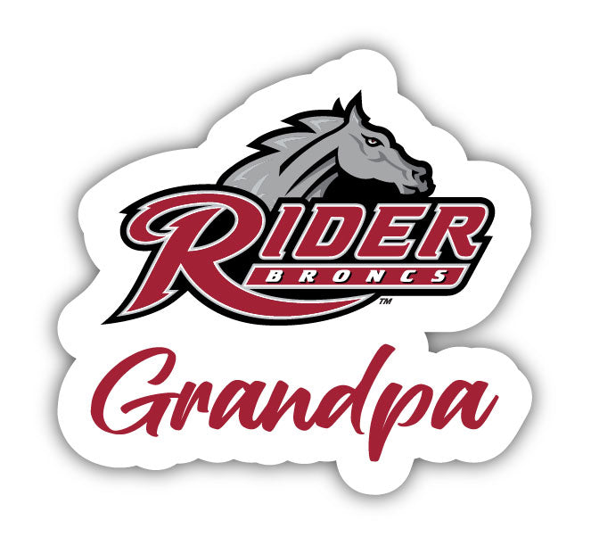 Rider University Broncs 4-Inch Proud Grandpa NCAA - Durable School Spirit Vinyl Decal Perfect Gift for Grandpa