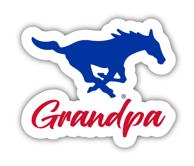 Southern Methodist University 4-Inch Proud Grandpa NCAA - Durable School Spirit Vinyl Decal Perfect Gift for Grandpa