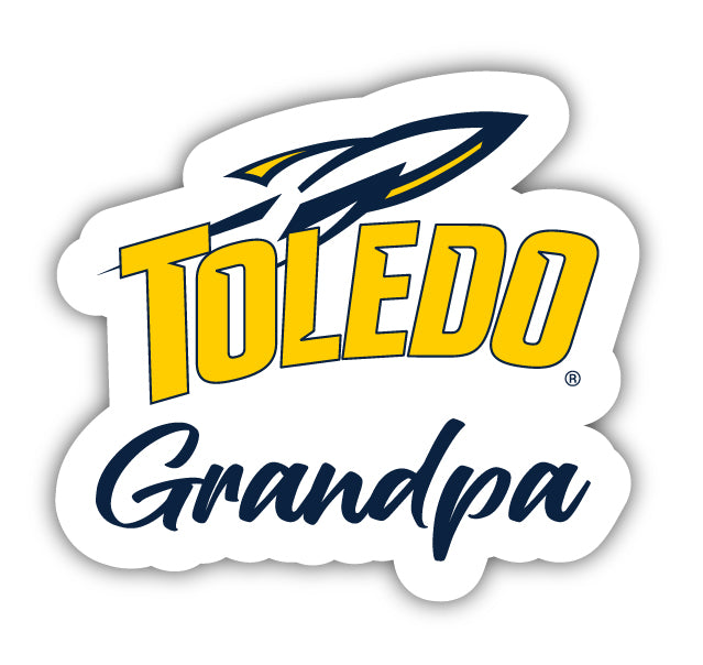 Toledo Rockets 4-Inch Proud Grandpa NCAA - Durable School Spirit Vinyl Decal Perfect Gift for Grandpa