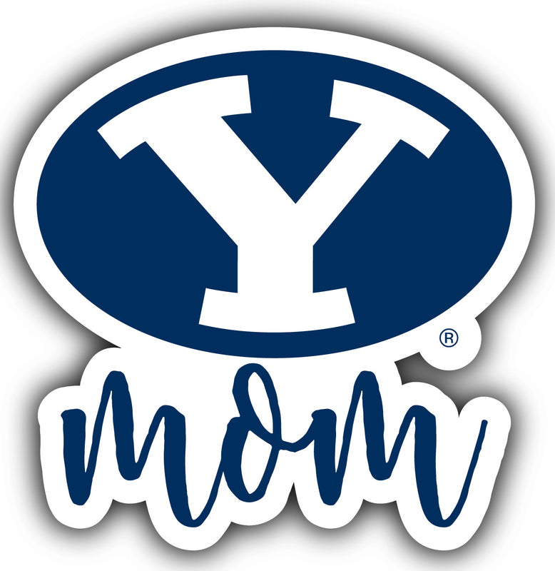 Brigham Young Cougars 4-Inch Proud Mom NCAA - Durable School Spirit Vinyl Decal Perfect Gift for Mom