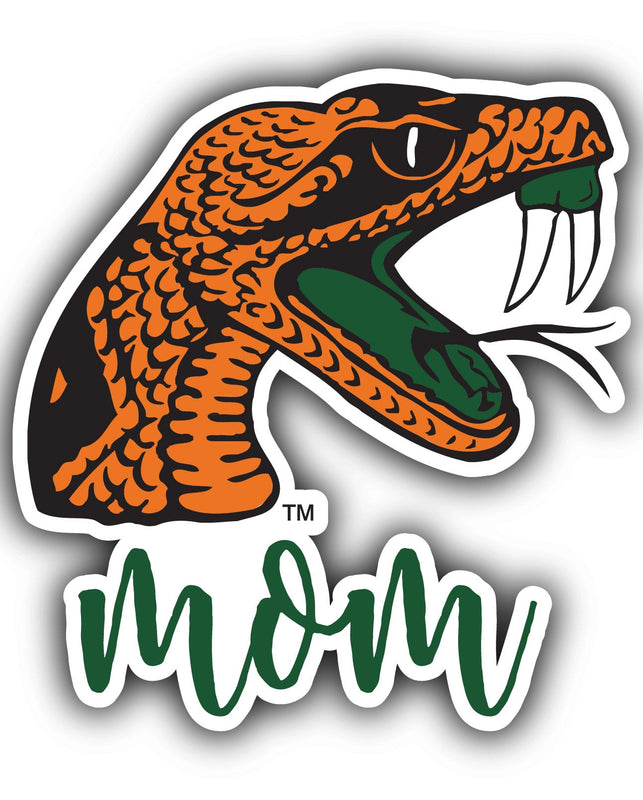 Florida A&M Rattlers 4-Inch Proud Mom NCAA - Durable School Spirit Vinyl Decal Perfect Gift for Mom