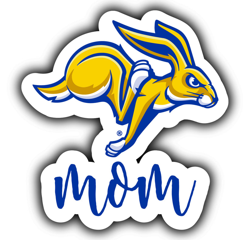 South Dakota State Jackrabbits 4-Inch Proud Mom NCAA - Durable School Spirit Vinyl Decal Perfect Gift for Mom