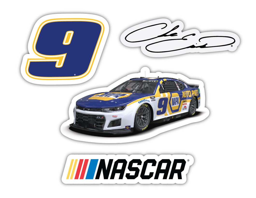 Chase Elliott #9 NASCAR Cup Series 4 Pack Laser Cut Decal
