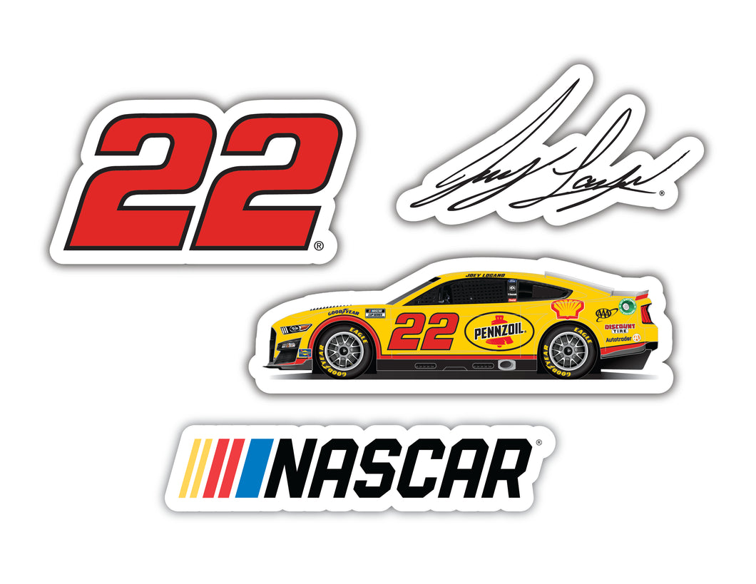 Joey Logano #22 NASCAR Cup Series 4 Pack Laser Cut Decal