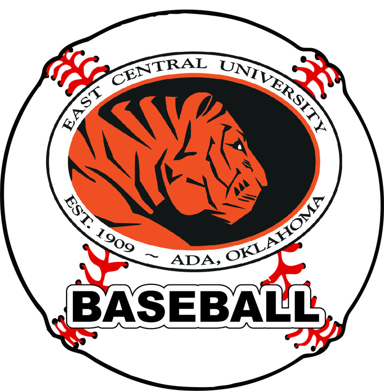 East Central University Tigers 4-Inch Round Baseball NCAA Passion Vinyl Decal Sticker
