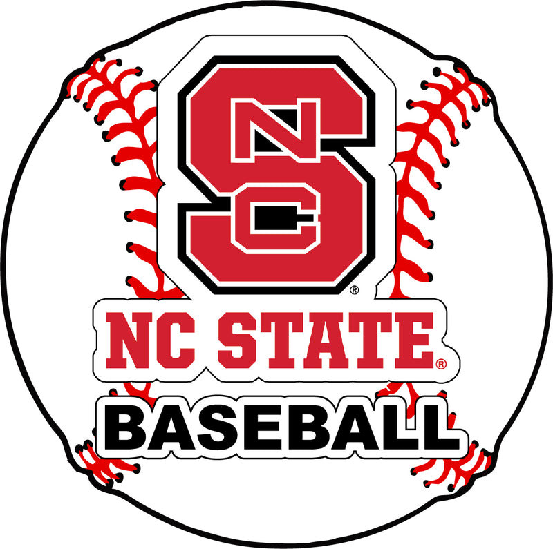 NC State Wolfpack 4-Inch Round Baseball NCAA Passion Vinyl Decal Sticker