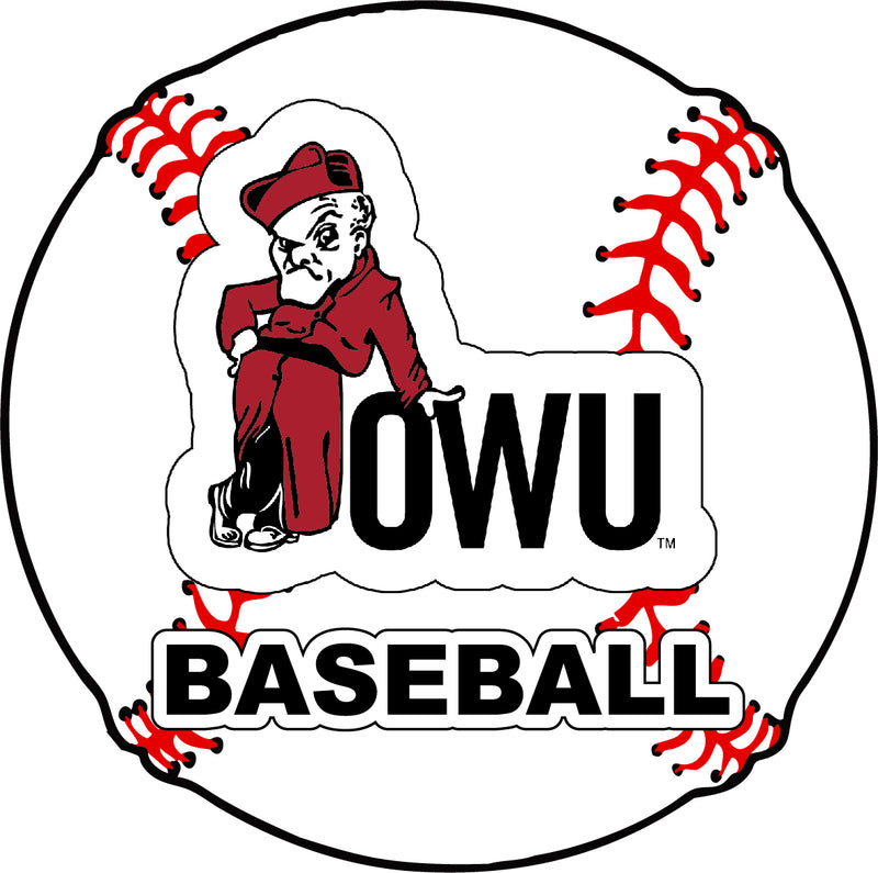 Ohio Wesleyan University 4-Inch Round Baseball NCAA Passion Vinyl Decal Sticker