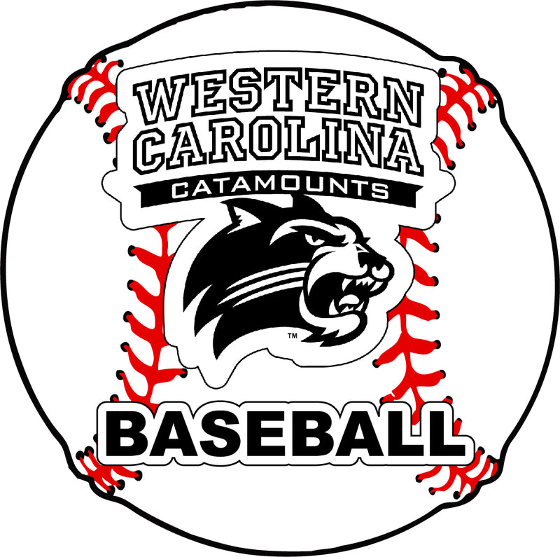 Western Carolina University 4-Inch Round Baseball NCAA Passion Vinyl Decal Sticker