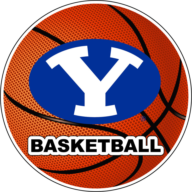 Brigham Young Cougars 4-Inch Round Basketball NCAA Hoops Pride Vinyl Decal Sticker