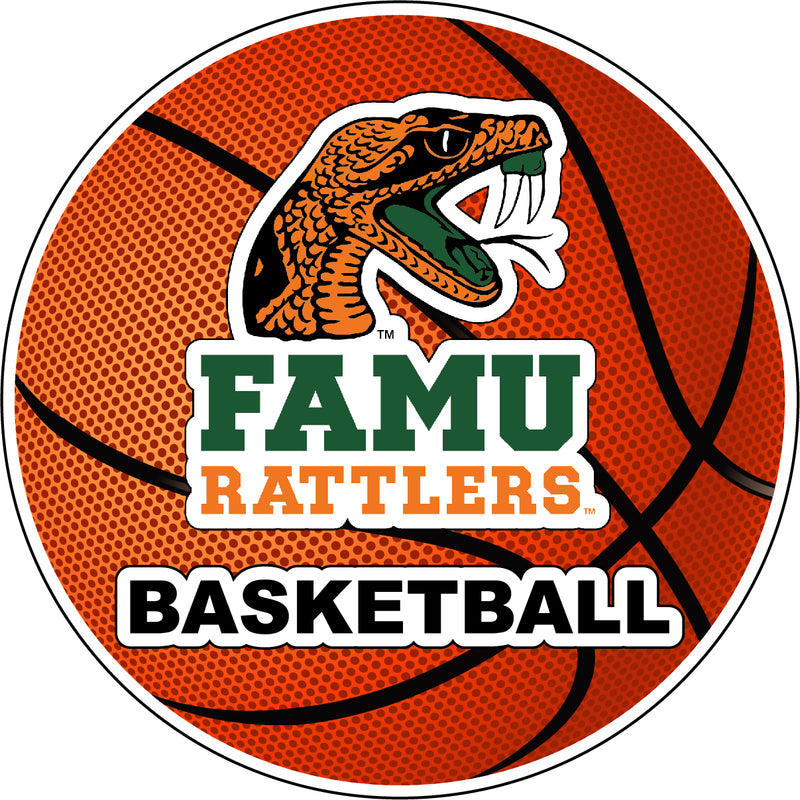 Florida A&M Rattlers 4-Inch Round Basketball NCAA Hoops Pride Vinyl Decal Sticker
