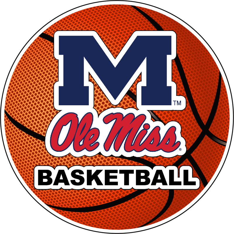 Mississippi Rebels "Ole Miss" 4-Inch Round Basketball NCAA Hoops Pride Vinyl Decal Sticker