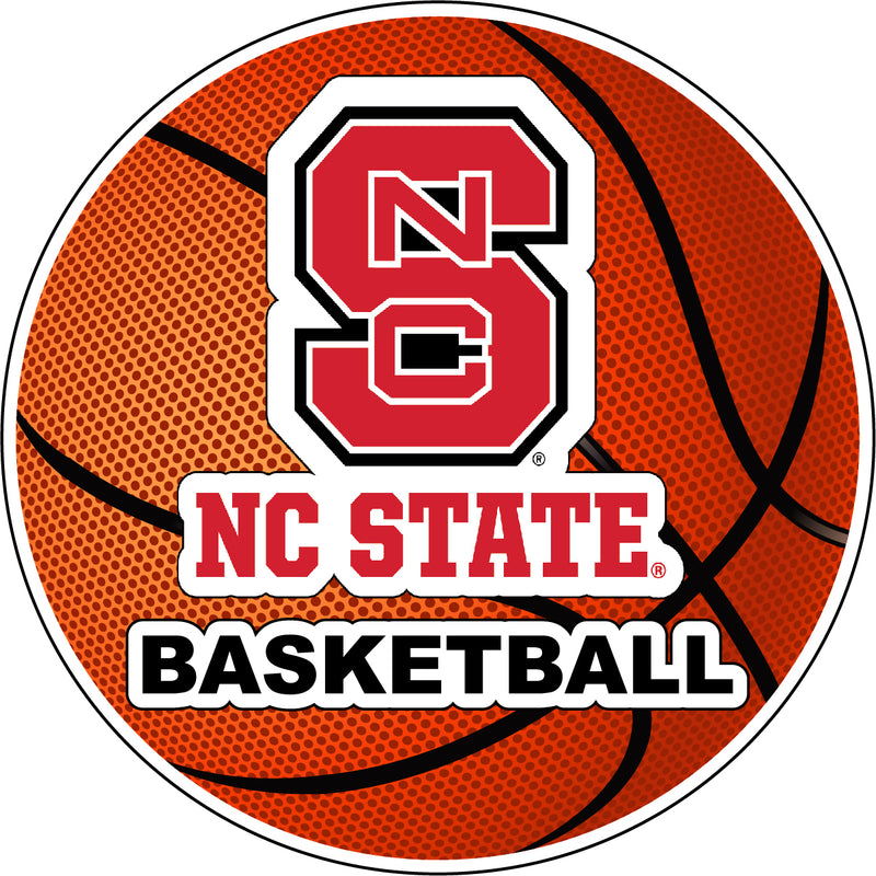 NC State Wolfpack 4-Inch Round Basketball NCAA Hoops Pride Vinyl Decal Sticker