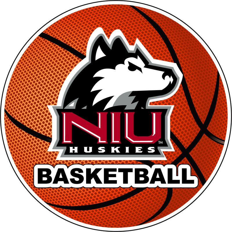 Northern Illinois Huskies 4-Inch Round Basketball NCAA Hoops Pride Vinyl Decal Sticker