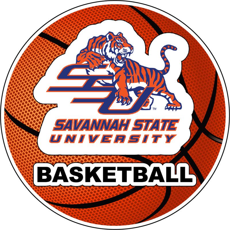 Savannah State University 4-Inch Round Basketball NCAA Hoops Pride Vinyl Decal Sticker