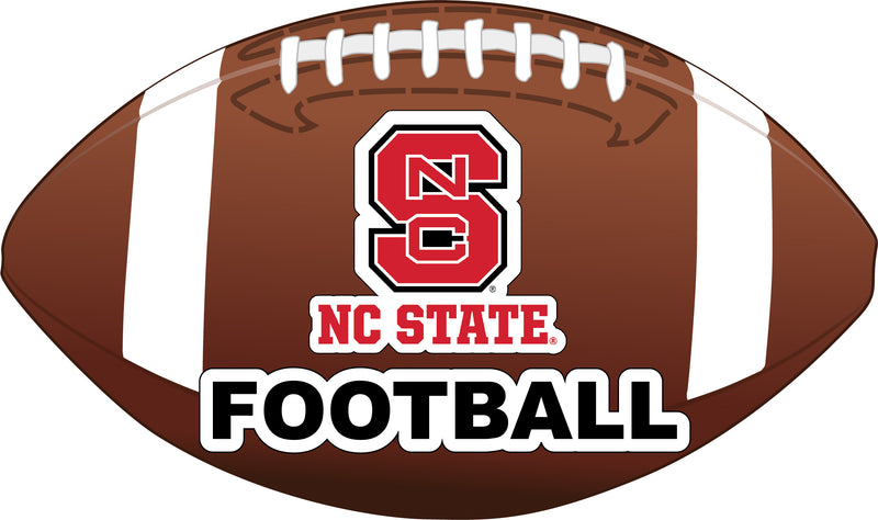 NC State Wolfpack 4-Inch Round Football NCAA Gridiron Glory Vinyl Decal Sticker