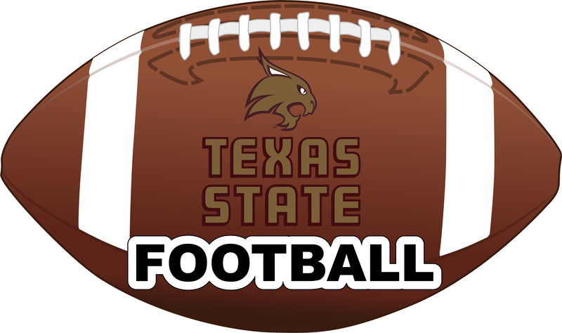 Texas State Bobcats 4-Inch Round Football NCAA Gridiron Glory Vinyl Decal Sticker