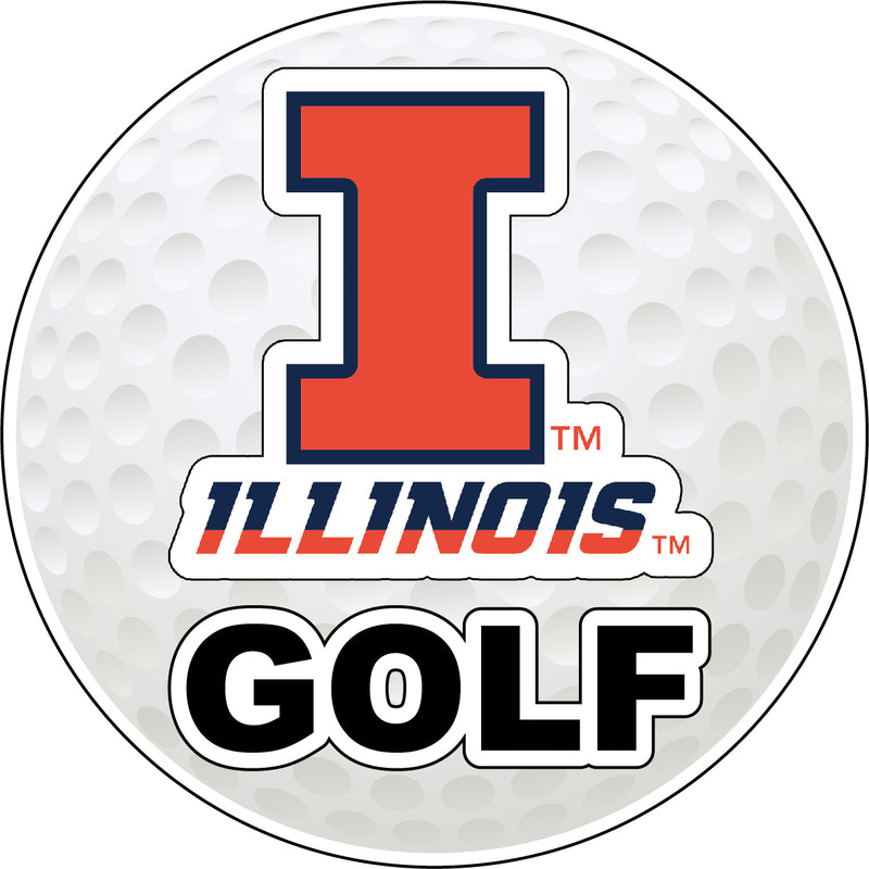 Illinois Fighting Illini 4-Inch Round Golf NCAA Fairway Fervor Vinyl Decal Sticker