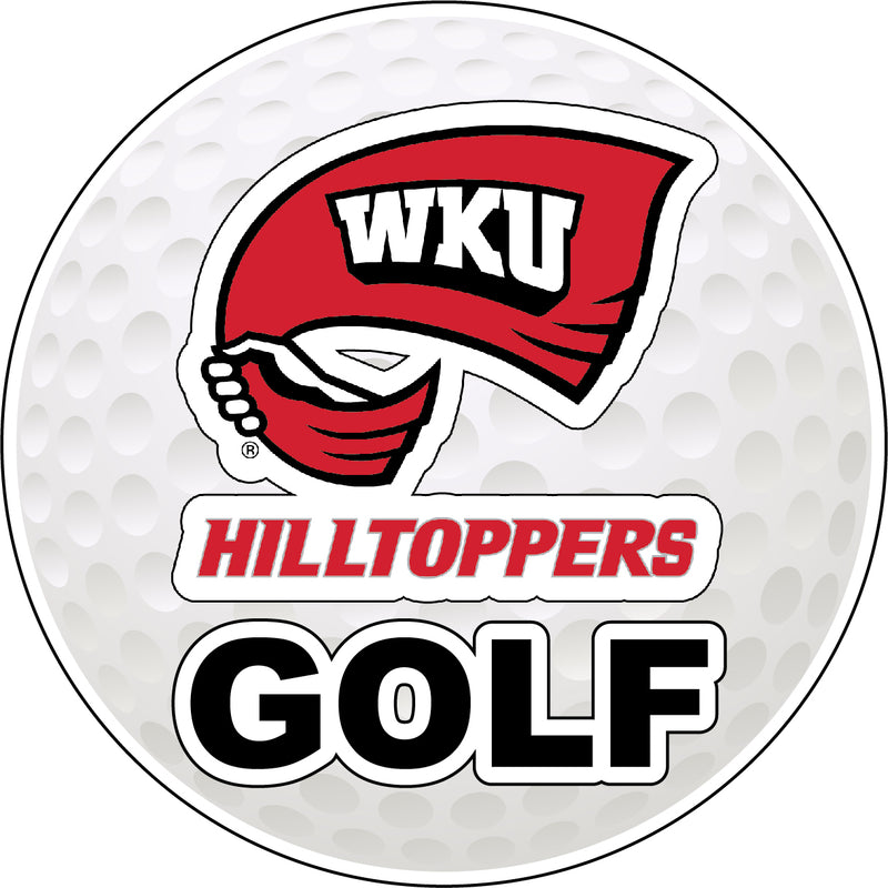 Western Kentucky Hilltoppers 4-Inch Round Golf NCAA Fairway Fervor Vinyl Decal Sticker