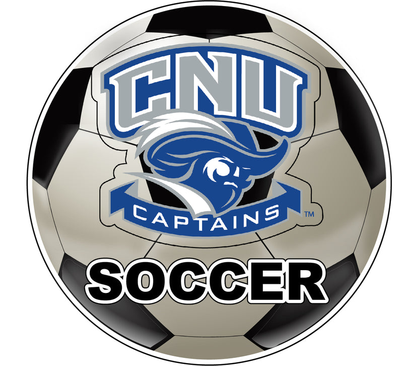 Christopher Newport Captains 4-Inch Round Soccer Ball NCAA Soccer Passion Vinyl Sticker