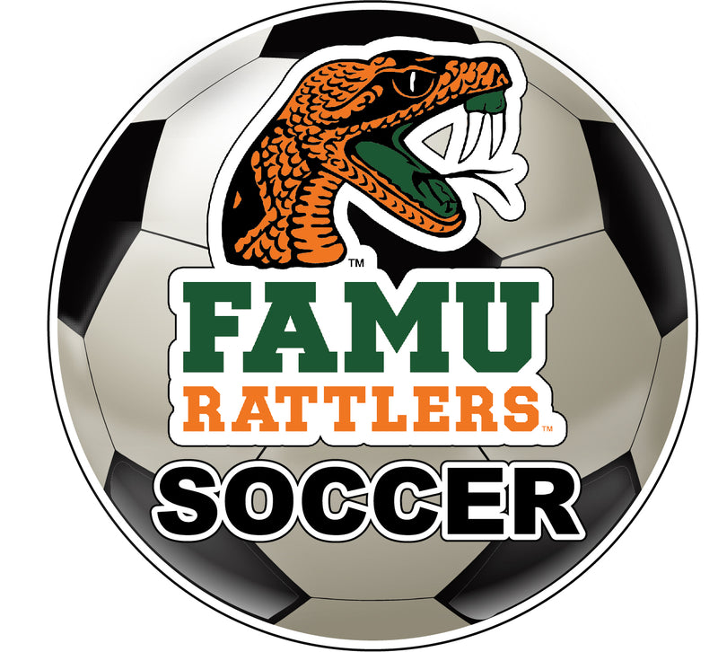 Florida A&M Rattlers 4-Inch Round Soccer Ball NCAA Soccer Passion Vinyl Sticker