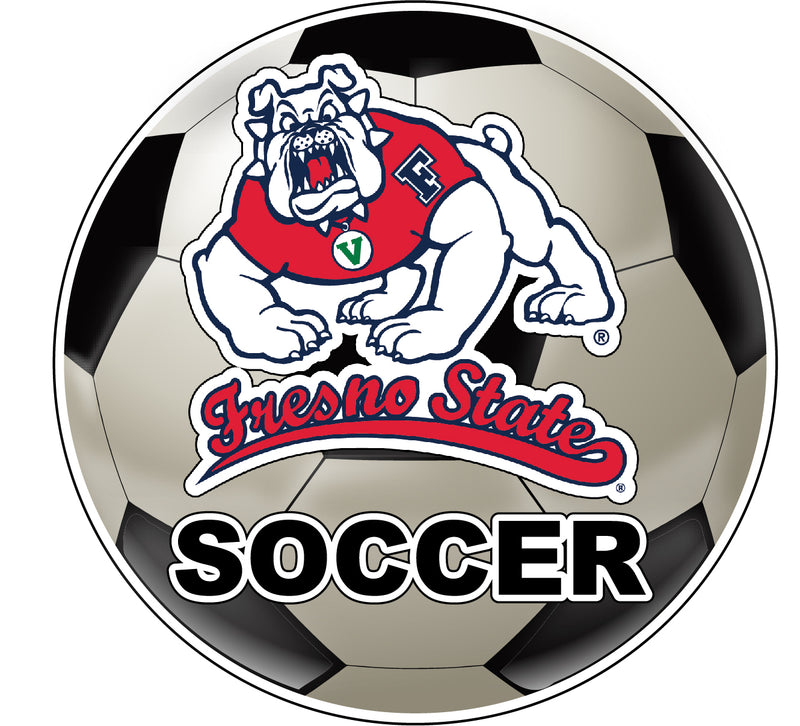 Fresno State Bulldogs 4-Inch Round Soccer Ball NCAA Soccer Passion Vinyl Sticker