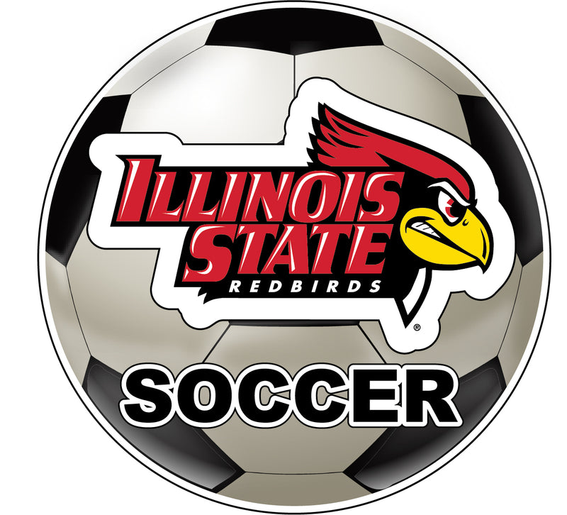 Illinois State Redbirds 4-Inch Round Soccer Ball NCAA Soccer Passion Vinyl Sticker