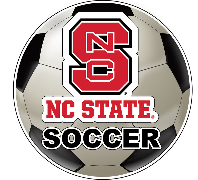 NC State Wolfpack 4-Inch Round Soccer Ball NCAA Soccer Passion Vinyl Sticker