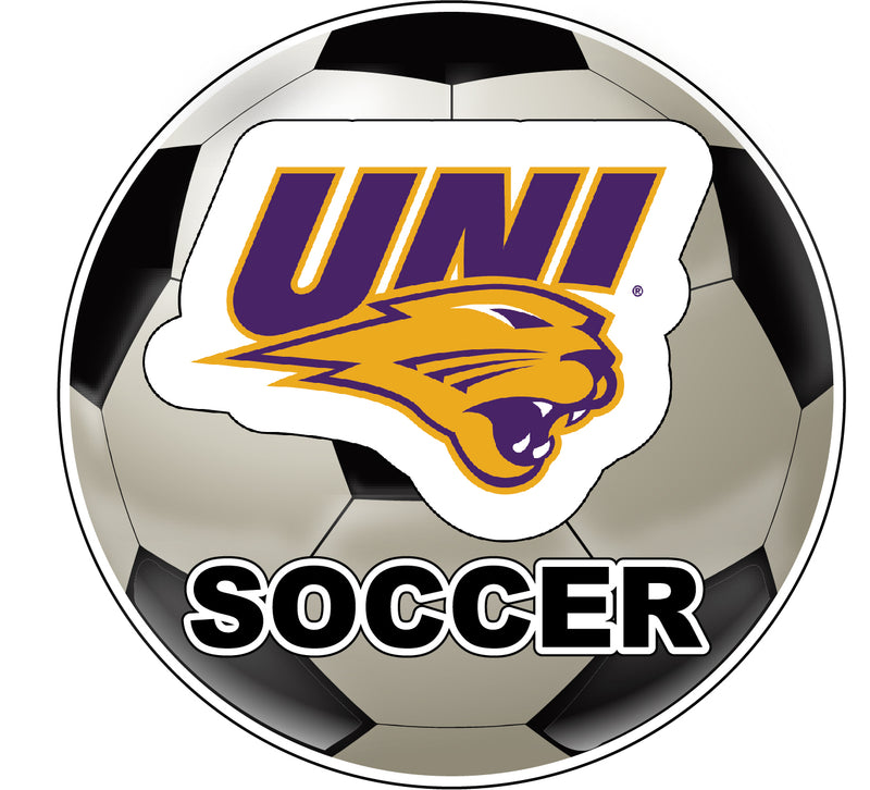 Northern Iowa Panthers 4-Inch Round Soccer Ball NCAA Soccer Passion Vinyl Sticker