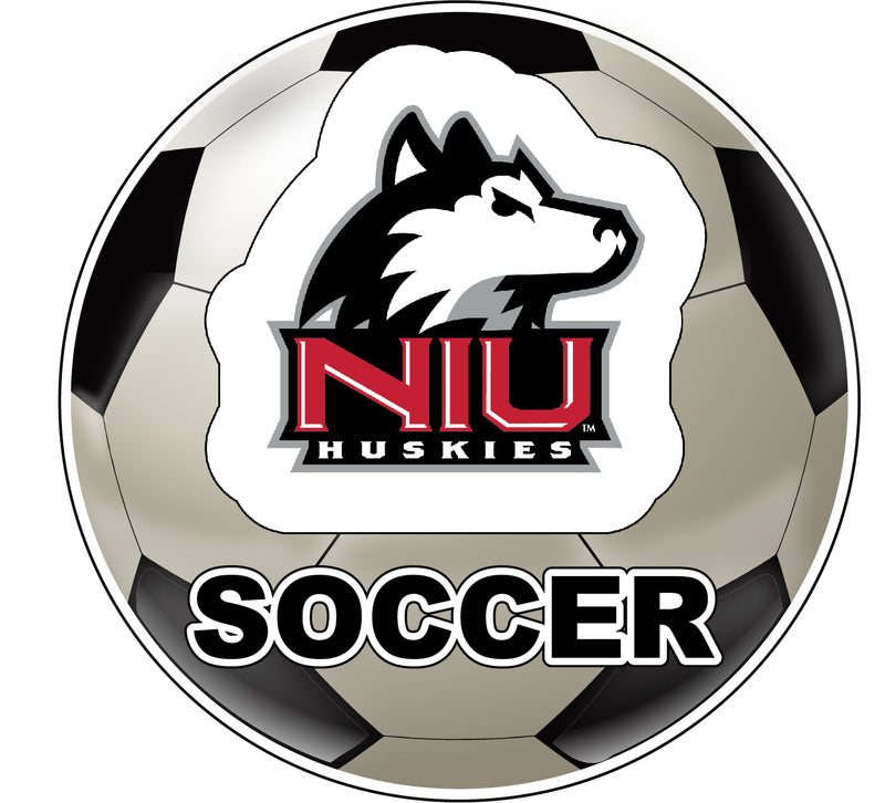 Northern Illinois Huskies 4-Inch Round Soccer Ball NCAA Soccer Passion Vinyl Sticker
