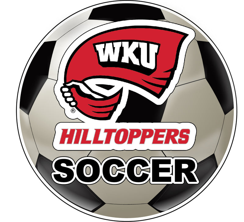 Western Kentucky Hilltoppers 4-Inch Round Soccer Ball NCAA Soccer Passion Vinyl Sticker