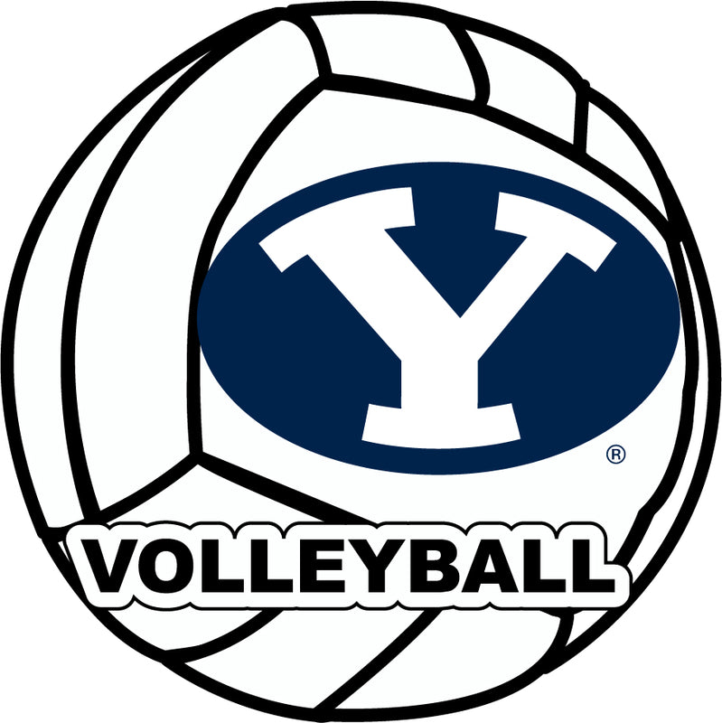 Brigham Young Cougars 4-Inch Round Volleyball NCAA Vinyl Decal Sticker for Fans, Students, and Alumni