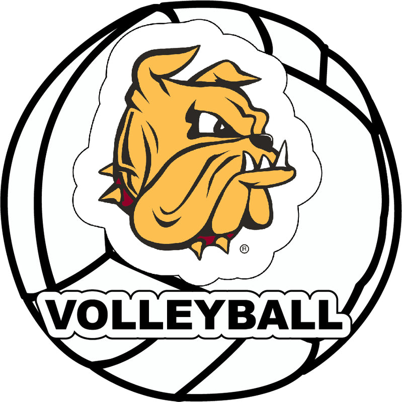 Minnesota Duluth Bulldogs 4-Inch Round Volleyball NCAA Vinyl Decal Sticker for Fans, Students, and Alumni