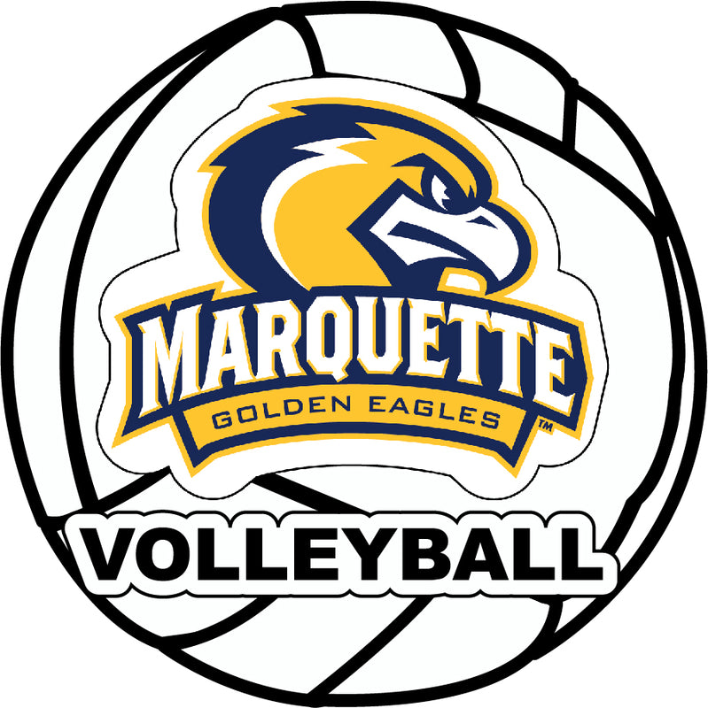 Marquette Golden Eagles 4-Inch Round Volleyball NCAA Vinyl Decal Sticker for Fans, Students, and Alumni