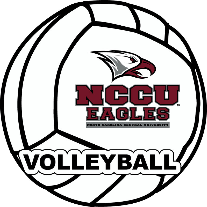 North Carolina Central Eagles 4-Inch Round Volleyball NCAA Vinyl Decal Sticker for Fans, Students, and Alumni