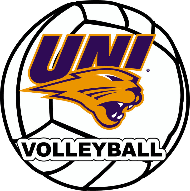 Northern Iowa Panthers 4-Inch Round Volleyball NCAA Vinyl Decal Sticker for Fans, Students, and Alumni