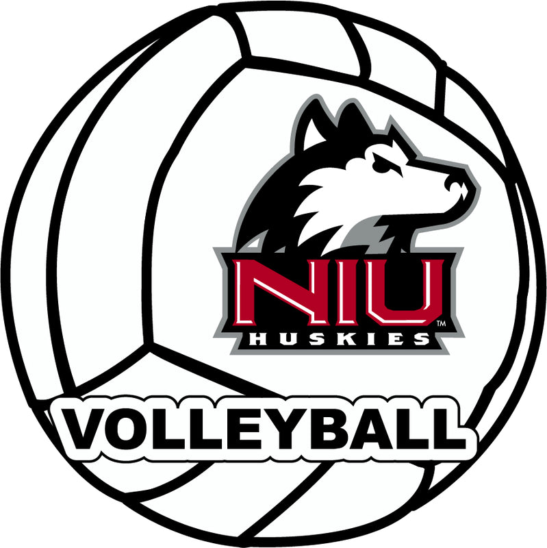 Northern Illinois Huskies 4-Inch Round Volleyball NCAA Vinyl Decal Sticker for Fans, Students, and Alumni