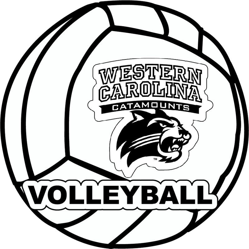 Western Carolina University 4-Inch Round Volleyball NCAA Vinyl Decal Sticker for Fans, Students, and Alumni