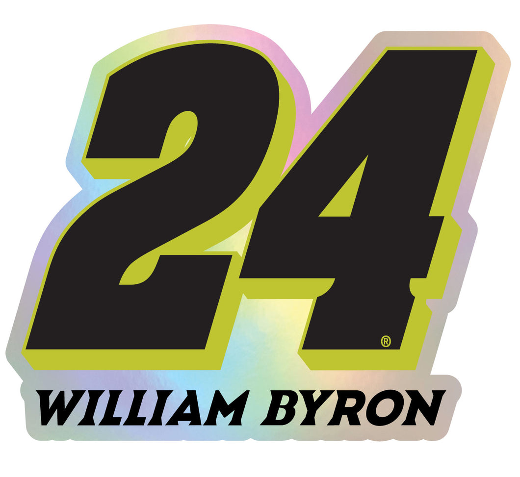 #24 William Byron  Laser Cut Holographic Decal