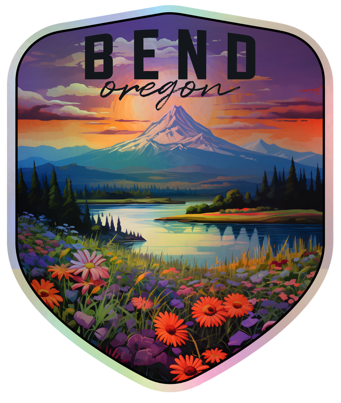 Bend Oregon Holographic Charm Durable Vinyl Decal Sticker A