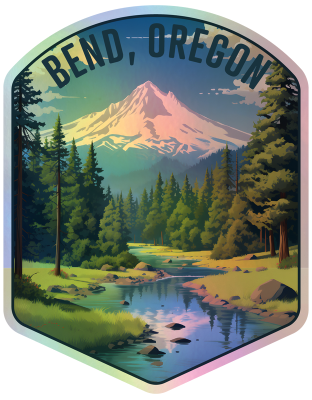 Bend Oregon Holographic Charm Durable Vinyl Decal Sticker B