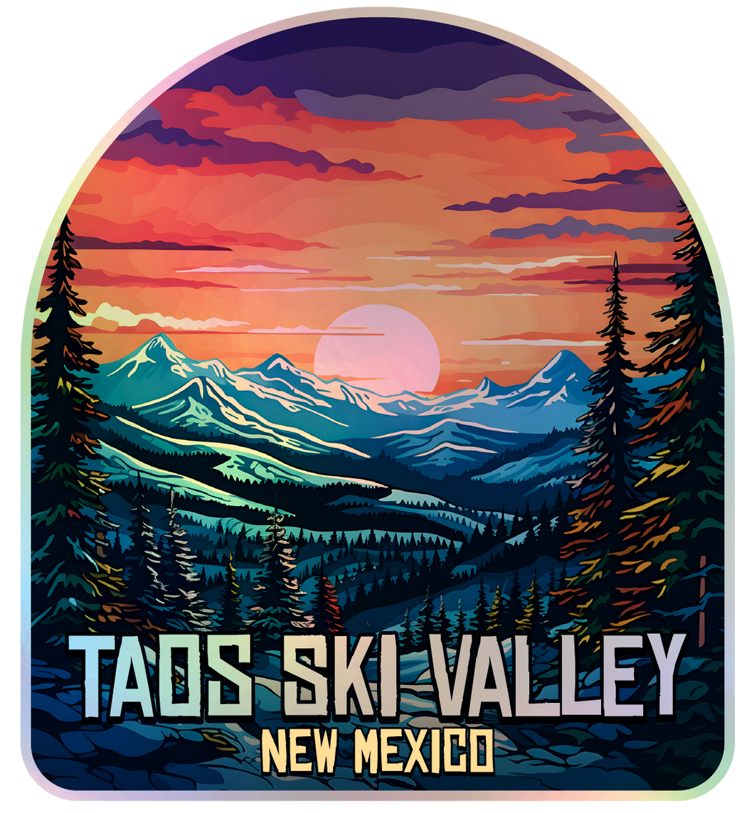 Taos Ski Valley New Mexico Holographic Charm Durable Vinyl Decal Sticker B