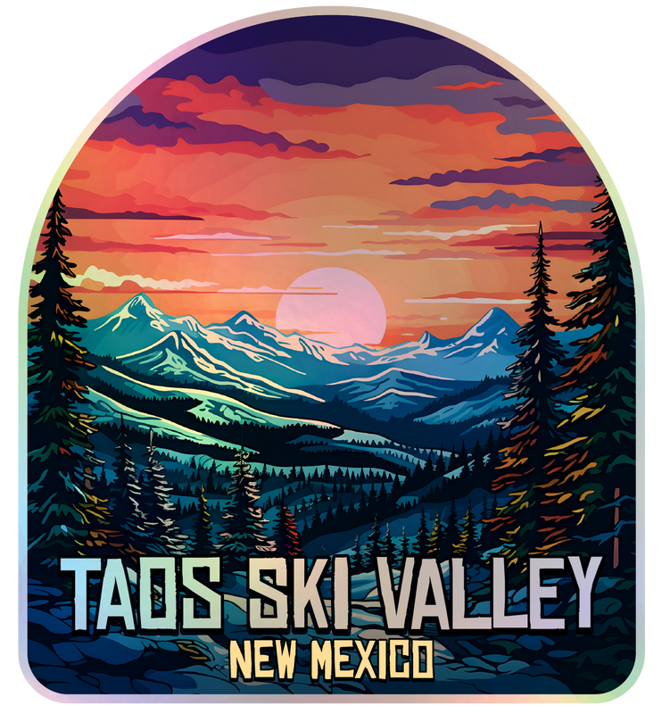 Taos Ski Valley New Mexico Holographic Charm Durable Vinyl Decal Sticker B