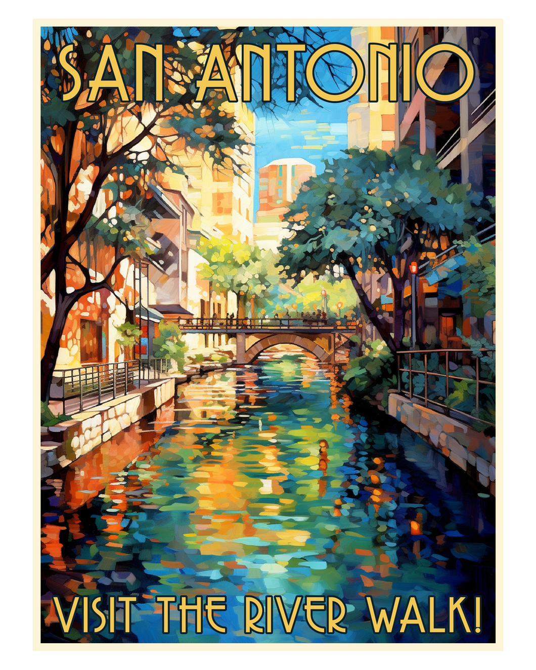 Exclusive San Antonio Texas Collectible - Vintage Travel Poster Art