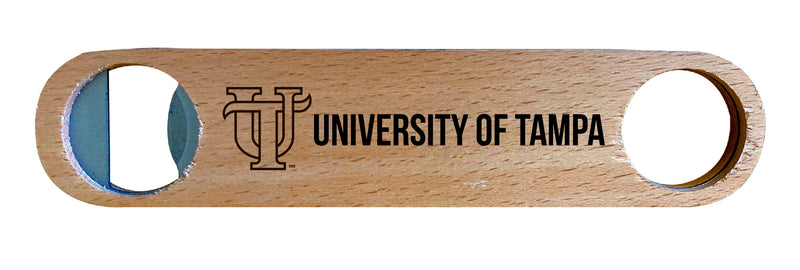 University of Tampa Spartans NCAA Elegant Laser-Etched Wooden Bottle Opener - Collegiate Bar Accessory