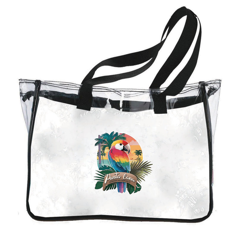 Punta Cana Dominican Republic Souvenir Clear Tote Bag Parrot