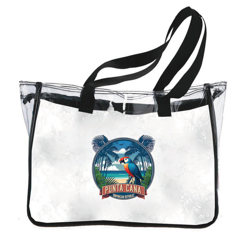 Punta Cana Dominican Republic Souvenir Clear Tote Bag Parrot B
