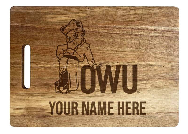 Ohio Wesleyan University Custom-Engraved Acacia Wood Cutting Board - Personalized 10 x 14-Inch